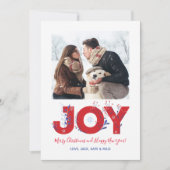 ミニマモダンリストJoy Christmasフォトカード 招待状 (正面)