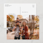 ミニマモダンリストJoyful wishes Holiday photo ポストカード (正面/裏面)