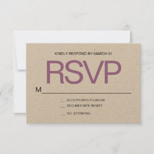ミニマモダンリストKraft RSVPの結婚対応 出欠カード