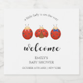 ミニマモダンリストLadybug家族の赤ちゃんシャワー スパークリングワインラベル (シングルラベル)