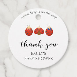 ミニマモダンリストLadybug家族の赤ちゃんシャワー フェイバータグ