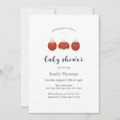 ミニマモダンリストLadybug家族の赤ちゃんシャワー 招待状 (正面)