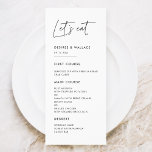 ミニマモダンリストLet'sメ食べニュー結婚・カード メニュー<br><div class="desc">やろう食べ!シンプル, モダンとクリーン：あなたの文房具のためのこのミニマルな手書きデザインを取結婚り入れる。完全にカスタマイズ可能なカラー。</div>