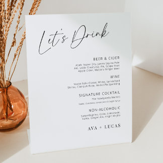 ミニマモダンリストLet's Drinkの結婚バー 台座サイン