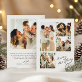 ミニマモダンリストMerry Christmas 5フォトコラージュ シーズンカード