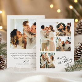 ミニマモダンリストMerry Christmas 5フォトコラージュ シーズンカード