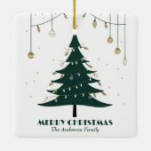 ミニマモダンリストMerryChristmasスタイリッシュ Non-Photo セラミックオーナメント (裏面)