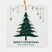 ミニマモダンリストMerryChristmasスタイリッシュ Non-Photo セラミックオーナメント (正面)