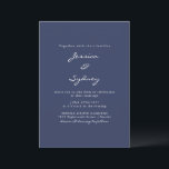 ミニマモダンリストNavy Blueスクリプ結婚ト 招待状<br><div class="desc">ミニマルモダンナミーブルースクリプト結婚式招待状</div>