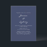 ミニマモダンリストNavy Blueスクリプ結婚ト 招待状<br><div class="desc">ミニマルモダンナミーブルースクリプト結婚式招待状</div>