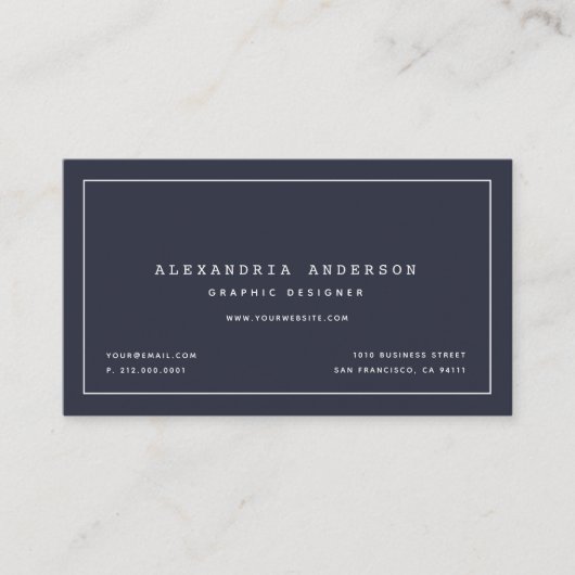 ミニマモダンリストNavy Blue名刺 名刺 (正面)