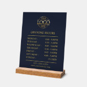 ミニマモダンリストNavy Blue営業営業時間 アクリルサイン (傾斜)