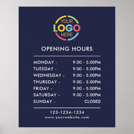 ミニマモダンリストNavy Blue営業営業時間 ポスター (正面)