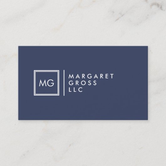 ミニマモダンリストNavy-Blue & White Reversible 名刺 (正面)