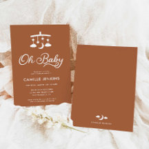 ミニマモダンリストOhベビーシャワー招待状