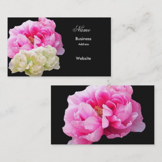 ミニマモダンリストPeonies名刺 名刺 (正面/裏面)