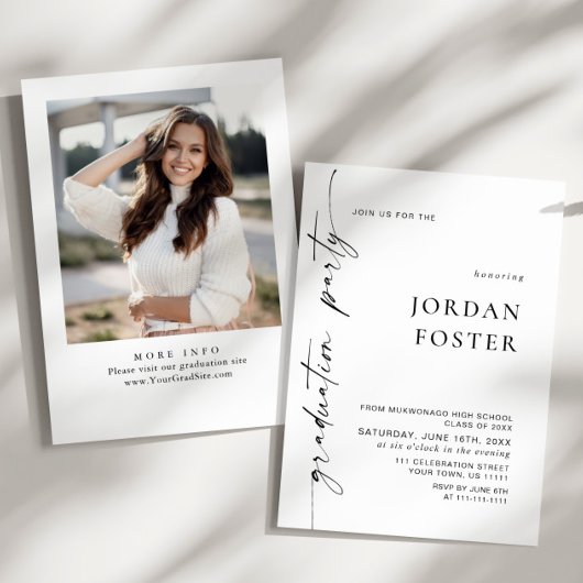 ミニマモダンリストPHOTO卒業パーティー 招待状