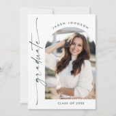 ミニマモダンリストPHOTO卒業パーティーQRコード 招待状 (正面)