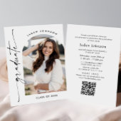 ミニマモダンリストPHOTO卒業パーティーQRコード 招待状