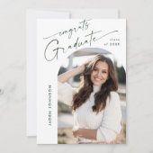 ミニマモダンリストPHOTO卒業パーティーQRコード 招待状 (正面)