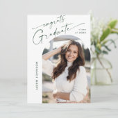 ミニマモダンリストPHOTO卒業パーティーQRコード 招待状 (スタンド正面)