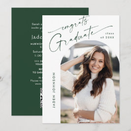 ミニマモダンリストPHOTO卒業パーティーQRコード 招待状