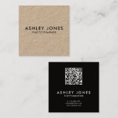 ミニマモダンリストQRクラフト名刺 スクエア名刺 (正面/裏面)