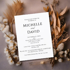 ミニマモダンリストQRコーシンプルド結婚の インビテーションポストカード