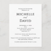 ミニマモダンリストQRコーシンプルド結婚の インビテーションポストカード (正面)