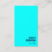 ミニマモダンリストQRコードシアン青プロフェッショナル 名刺 (正面)