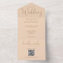 ミニマモダンリストQRコードソフトピーチ結婚ズ