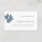 ミニマモダンリストQRコードダスティブルーデイジー花 名刺 (裏面)