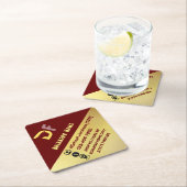 ミニマモダンリストQRコードビジネスのロゴゴールデン スクエアペーパーコースター (インサイチュ)