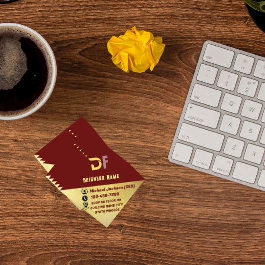 ミニマモダンリストQRコードビジネスのロゴゴールデン スクエア名刺