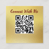 ミニマモダンリストQRコードビジネスのロゴゴールデン スクエア名刺 (裏面)