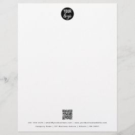 ミニマモダンリストQRコードビジネスロゴのレターヘッド レターヘッド