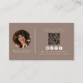 ミニマモダンリストQRコードプロフェッショナル写真 名刺 (裏面)