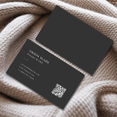 ミニマモダンリストQRコードプロフェッショナル濃色 名刺