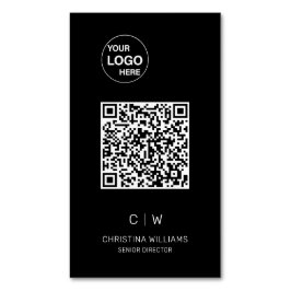 ミニマモダンリストQRコードモノグラム名 マグネット名刺