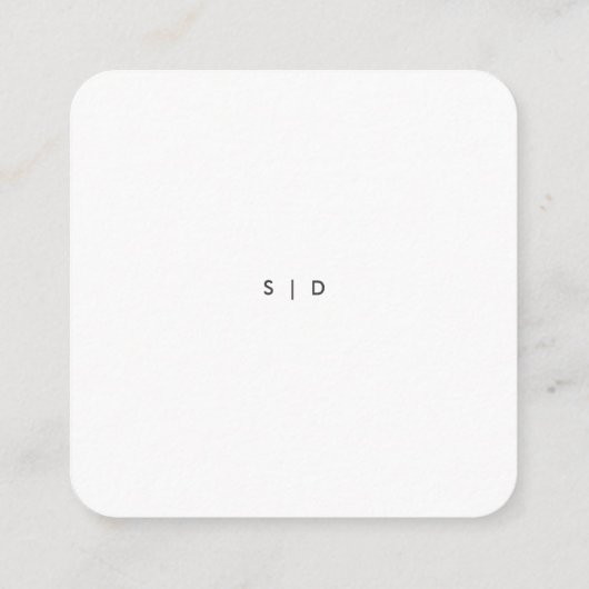 ミニマモダンリストQRコードモノグラム結婚の詳細 エンクロージャーカード (裏面)