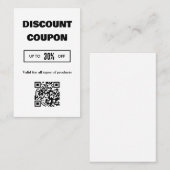 ミニマモダンリストQRコード割引カード 名刺 (正面/裏面)