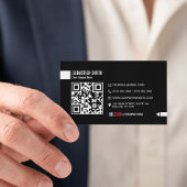 ミニマモダンリストQRコード名刺 – 黒 名刺