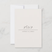 ミニマモダンリストQRコード書道RSVPカード 出欠カード (裏面)