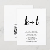 ミニマモダンリストQrコード結婚式招待状 (正面/裏面)