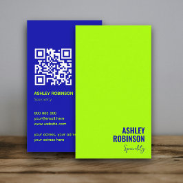 ミニマモダンリストQRコード電気ライム 名刺