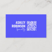 ミニマモダンリストQRコード鮮やかな青プロフェッショナル 名刺 (正面)