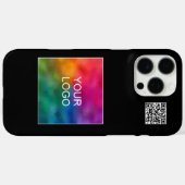 ミニマモダンリストQRコードUpload Your Logo Black Case-Mate iPhoneケース (裏面 (横))