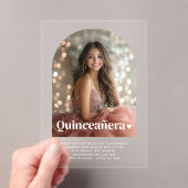 ミニマモダンリストQuinceaeneraアーチ写真 アクリル招待状 (インサイチュ (ポータブル))