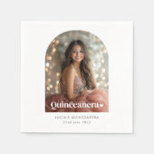 ミニマモダンリストQuinceaeneraアーチ写真 スタンダードカクテルナプキン (正面)