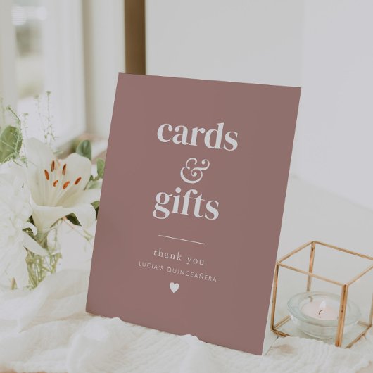 ミニマモダンリストQuinceaeneraカードとギフト 台座サイン